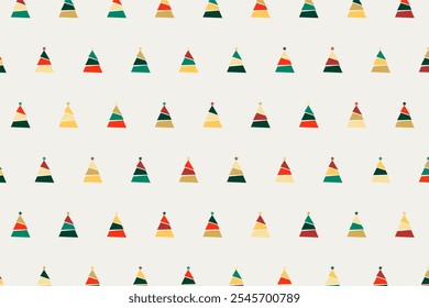 Christmas tree minimal seamless pattern colorful paper decorative.