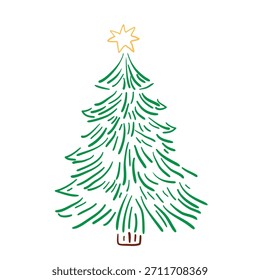 Árbol de Navidad. Ilustración vectorial estilizada minimalista. 
