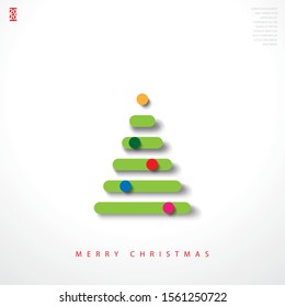 Christmas Tree Modern Background. Minimalist Creative Design Concept.