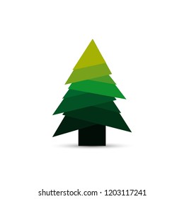 Christmas tree in modern design. New Year dreeting card. eps10