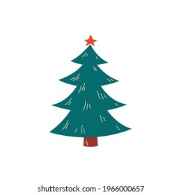 Christmas tree. Modern design. Christmas and New Year s elements for decoration. Vector illustration isolated on white.