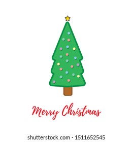   Christmas tree, modern flat design. 
