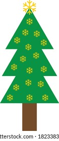 Árbol de Navidad, moderno diseño plano. Puede utilizarse para materiales impresos - folletos, carteles, tarjetas de visita o para la web. Feliz Navidad y un feliz año nuevo. Ilustración vectorial de estilo plano.