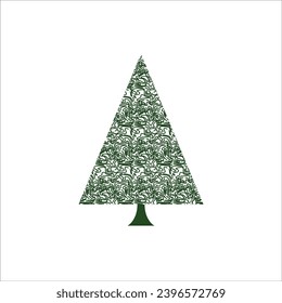 Christmas tree, modern flat design