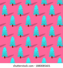 Christmas tree modern pattern seamless . New year and christmas background