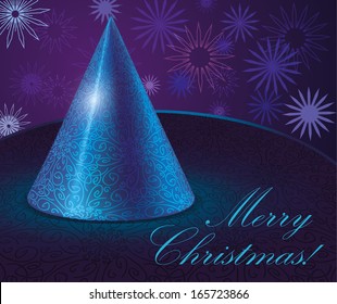 christmas tree modern vector card dark