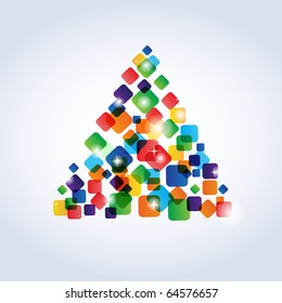 Christmas tree from multicolored squares