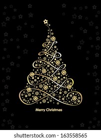 christmas tree of music, vector illustration