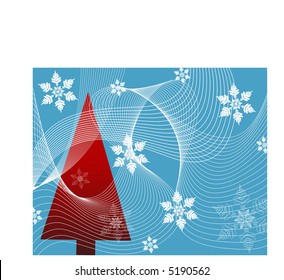 christmas tree with netting /nowflake vector