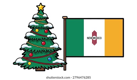 Christmas tree with New Mexico flag