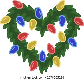 Christmas tree new year colorful garland 