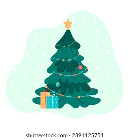 Árbol de Navidad. Navidad o Año Nuevo. Ilustración del vector