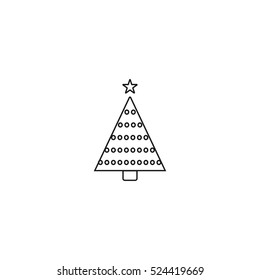 Christmas tree, New Year spruce outline icon illustration vector, can be used for web and mobile design