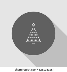 Christmas tree, New Year spruce outline icon illustration vector, can be used for web and mobile design