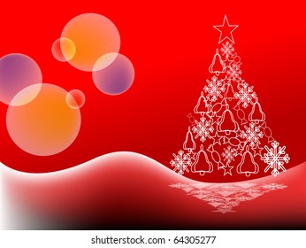 Christmas tree - Christmas and New Year's background  vector illustration