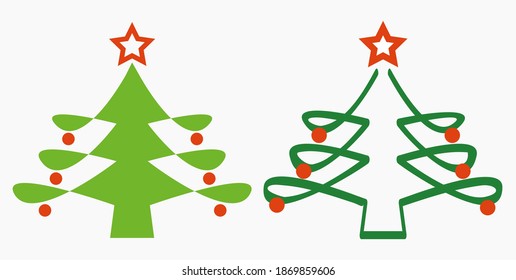 Christmas tree. Christmas. New Years holiday. Decorations for Christmas. Vector icon.