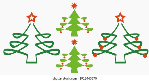 Christmas tree. Christmas. New Years holiday. Decorations for Christmas. Vector icon.