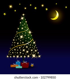 Christmas tree at night