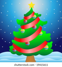 Christmas tree at night