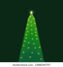 christmas tree at night in winter