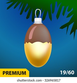 Christmas tree nut shaped toy icon - includes mesh fill
