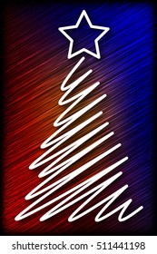 Christmas tree on the background of blurred lines