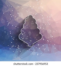 Christmas tree on background with polygon, fashion shadow