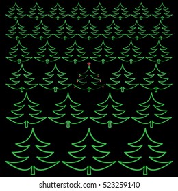 Christmas tree on black