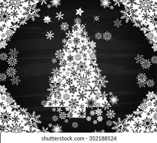 Christmas tree on black background