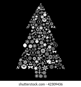 Christmas tree on a black background