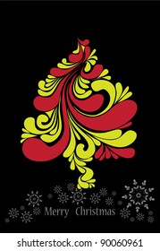 Christmas tree on a black background