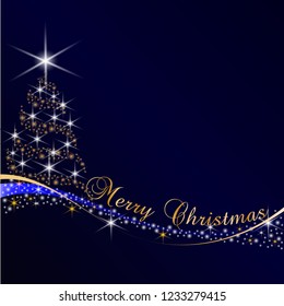 Christmas tree on a blue background