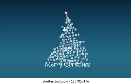 Christmas tree on blue background