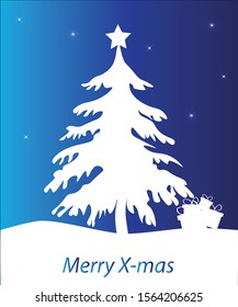 
Christmas tree on blue background