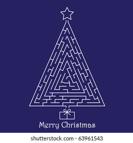 Christmas tree on blue background