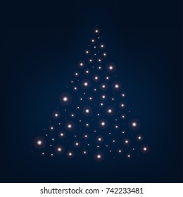 christmas tree on blue background