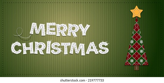 Christmas Tree on Canvas Background. Vector Illustration.
