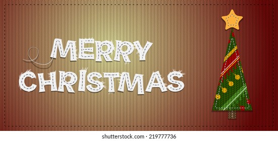Christmas Tree on Canvas Background. Vector Illustration.