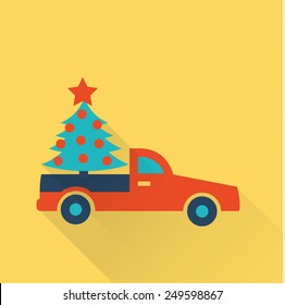 christmas tree on a car