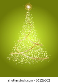 Christmas tree on color background