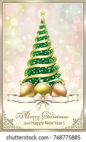 Christmas tree on a colored background