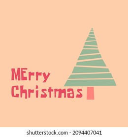 Weihnachtsbaum auf cremefarbenem Hintergrund, Vektorgrafik