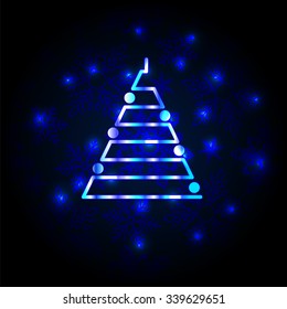 Christmas tree on dark background