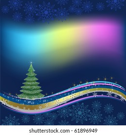 christmas tree on dark background