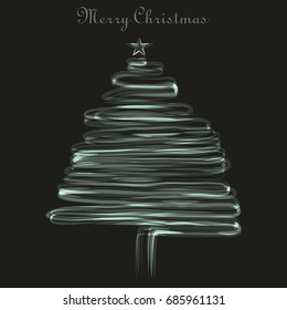 Christmas Tree on the Dark Background