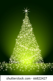 Árbol de Navidad con fondo verde