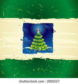 Christmas tree on the grunge background