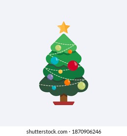 Christmas tree on light background
