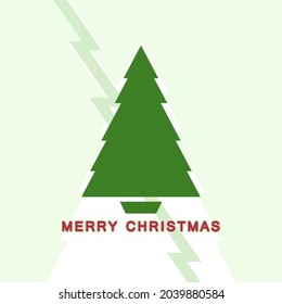 Christmas tree on a light background, a card for a holiday invitation. 