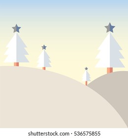 Christmas tree on Mountain with snow